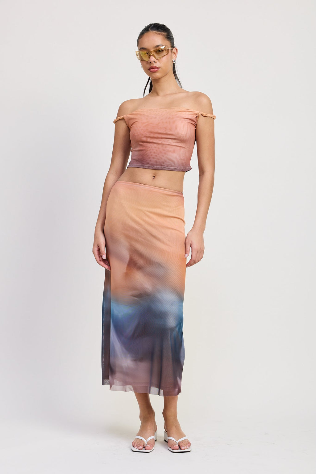 Zoya Midi Ombré Floor length Skirt (top sold separately)