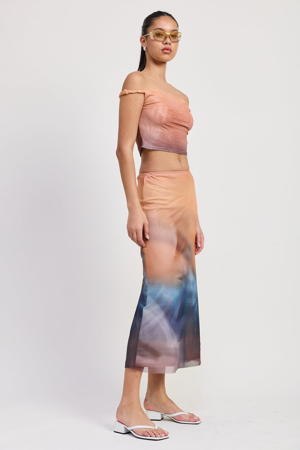 Zoya Midi Ombré Floor length Skirt (top sold separately)