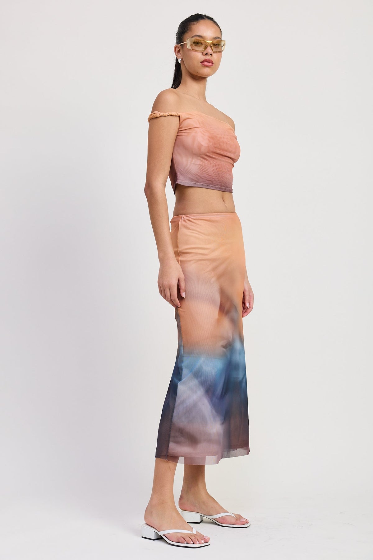 Zoya Midi Ombré Floor length Skirt (top sold separately)
