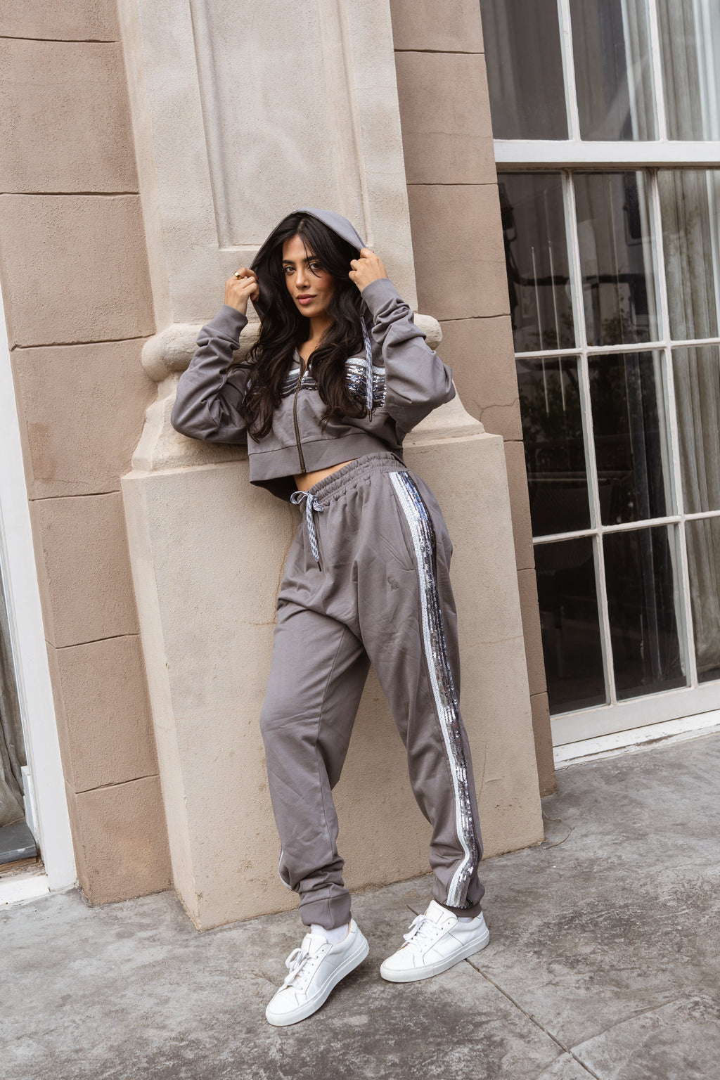 Cinder Sequin Side Stripe Joggers