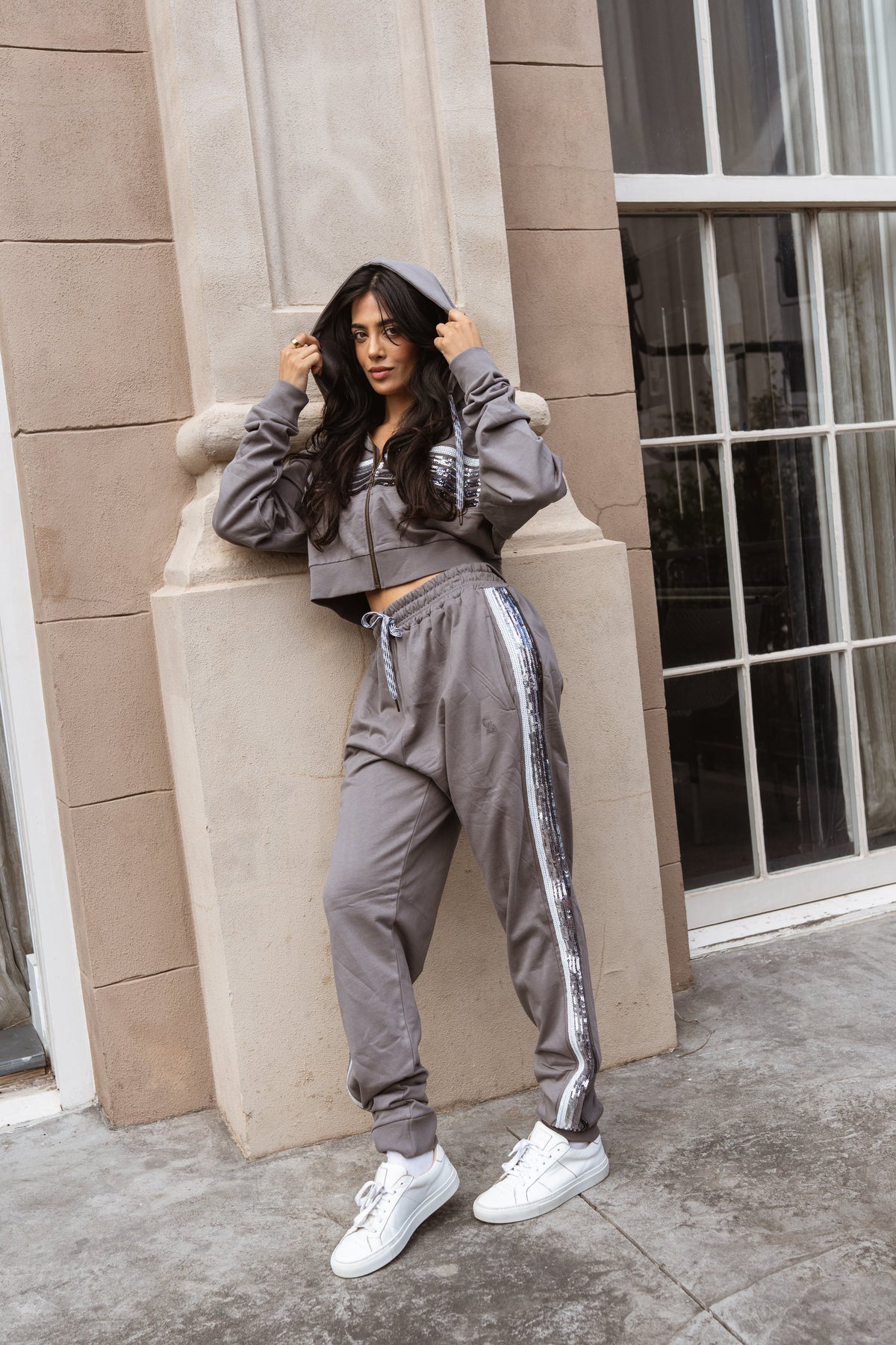 Cinder Sequin Side Stripe Joggers
