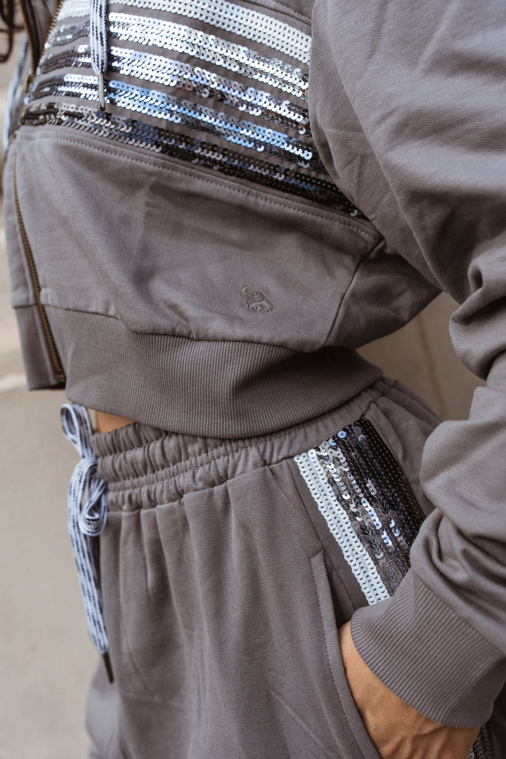 Cinder Sequin Side Stripe Joggers