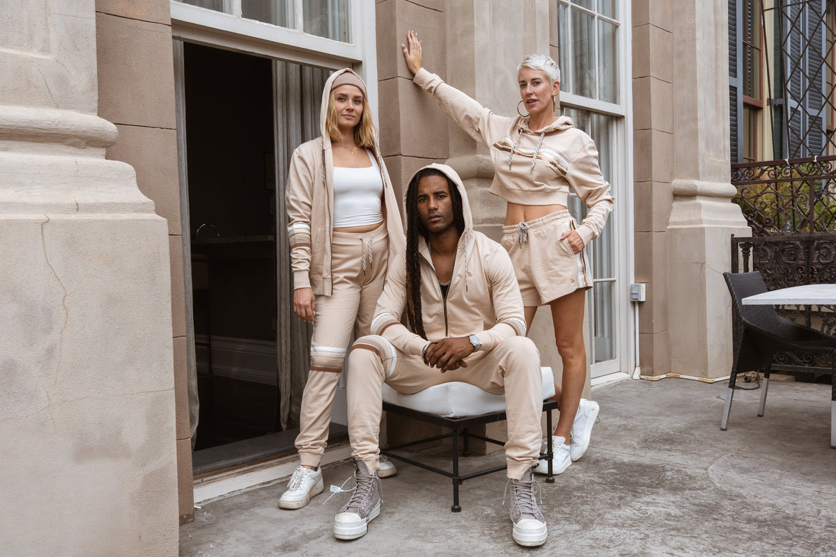 Dune Sequin Chest Stripe Crop Hoodie