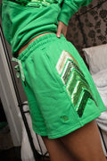Palm Sequin Chevron Side Stripe Lounge Shorts