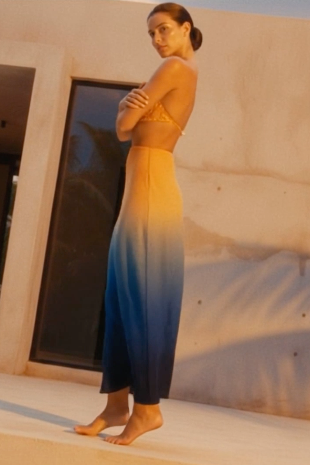 Maia Silk Midi Skirt in Cosmos