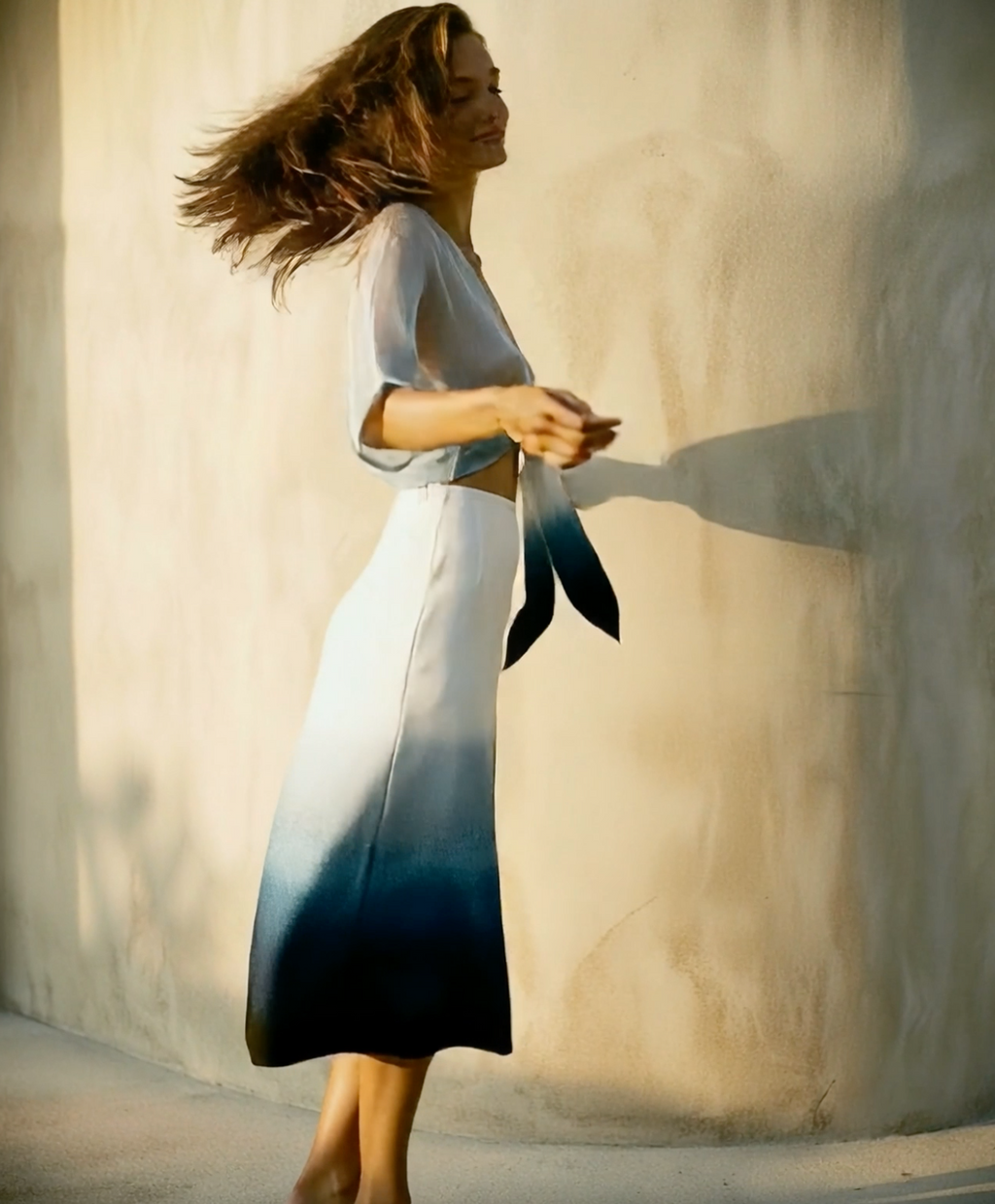 Maia Skirt in Sea Line