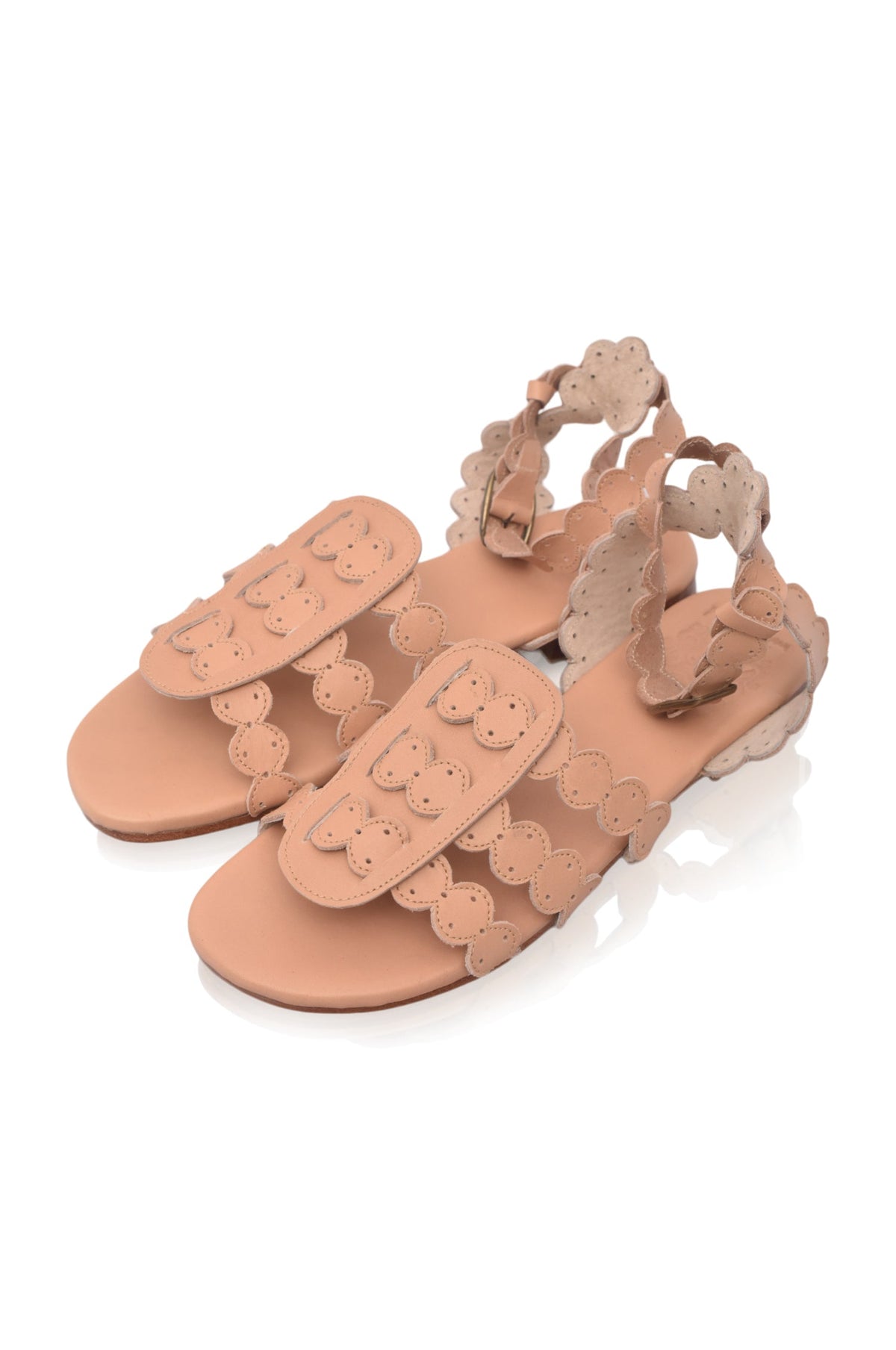 Spell Scalloped Leather Sandals