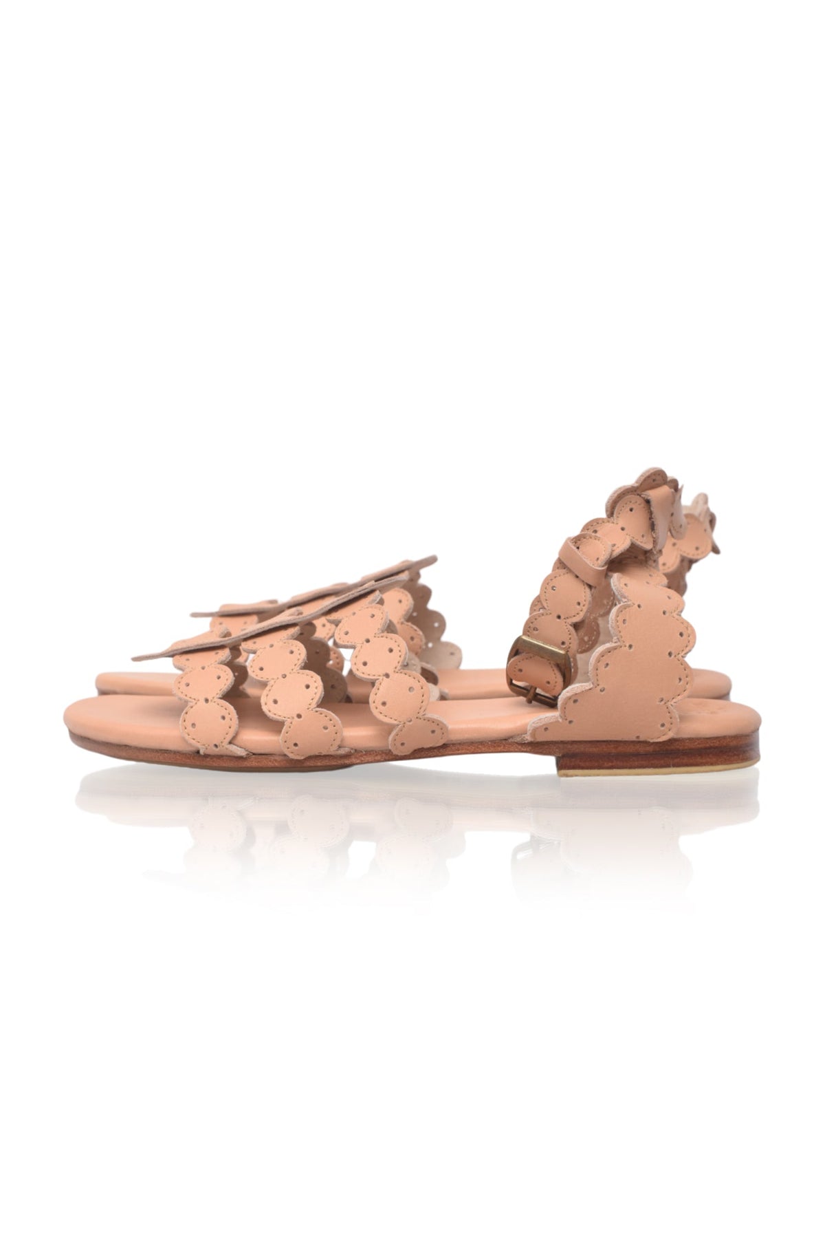Spell Scalloped Leather Sandals