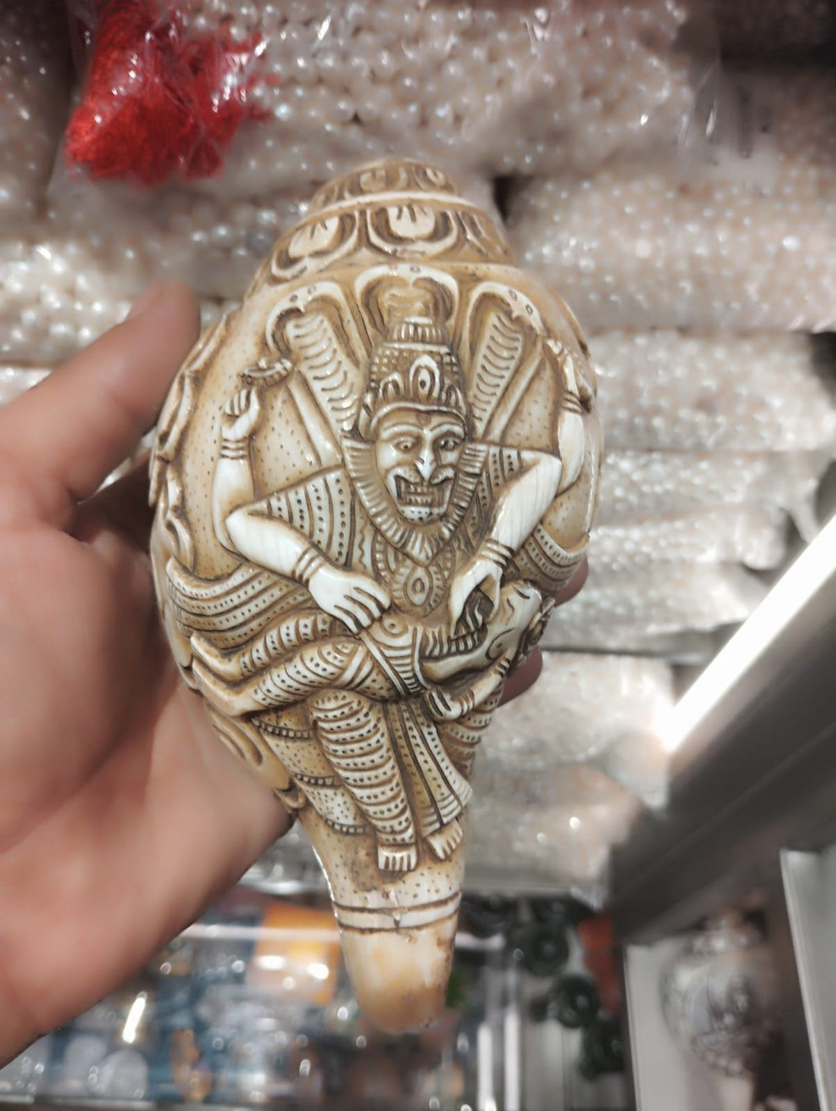 Hand Carved Conch/Shell Sankh