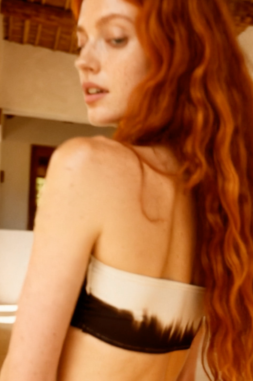 Zeke Stretch Bandeau Top in Dark Matter