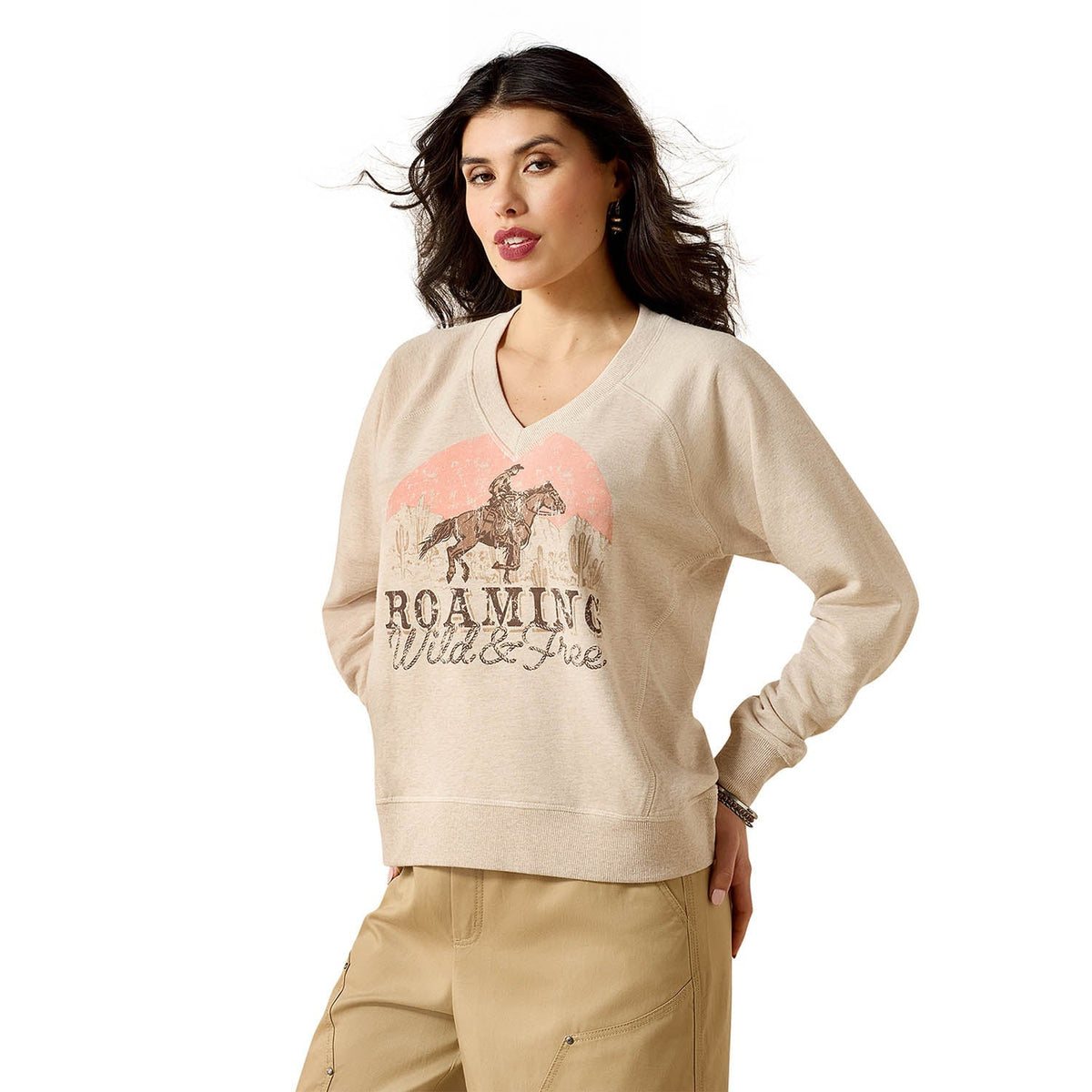 Ariat Women's Western Victoria Oversized Sweatshirt – Cozy French Terry Pullover