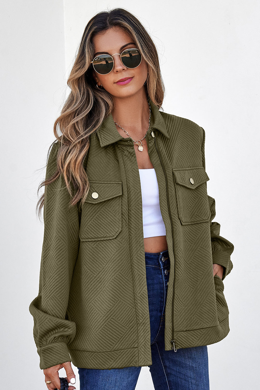 Remi Zip Up Flap Shirt
