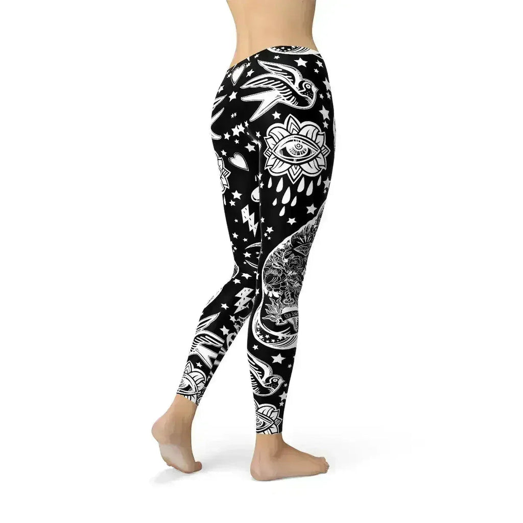 Premium high end Black Magic Cat all over printed Leggings yoga pants microfiber quick dry sports leggings not just average leggings but high quality