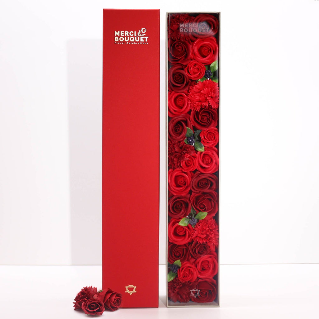 Extra Long - Classic Red Roses Soap Flowers