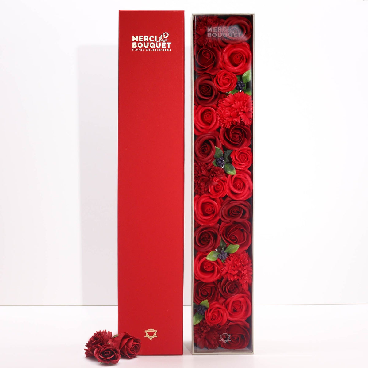 Extra Long - Classic Red Roses Soap Flowers