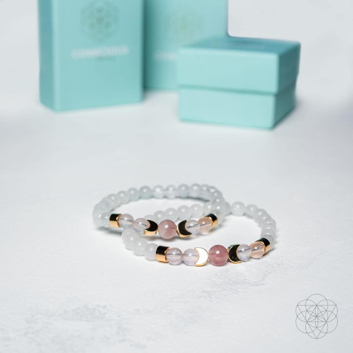 Fertility Bracelet moonstones & pink Quartz together to help spiritually thicken your womb walls and give you a natural glow and radiating energy