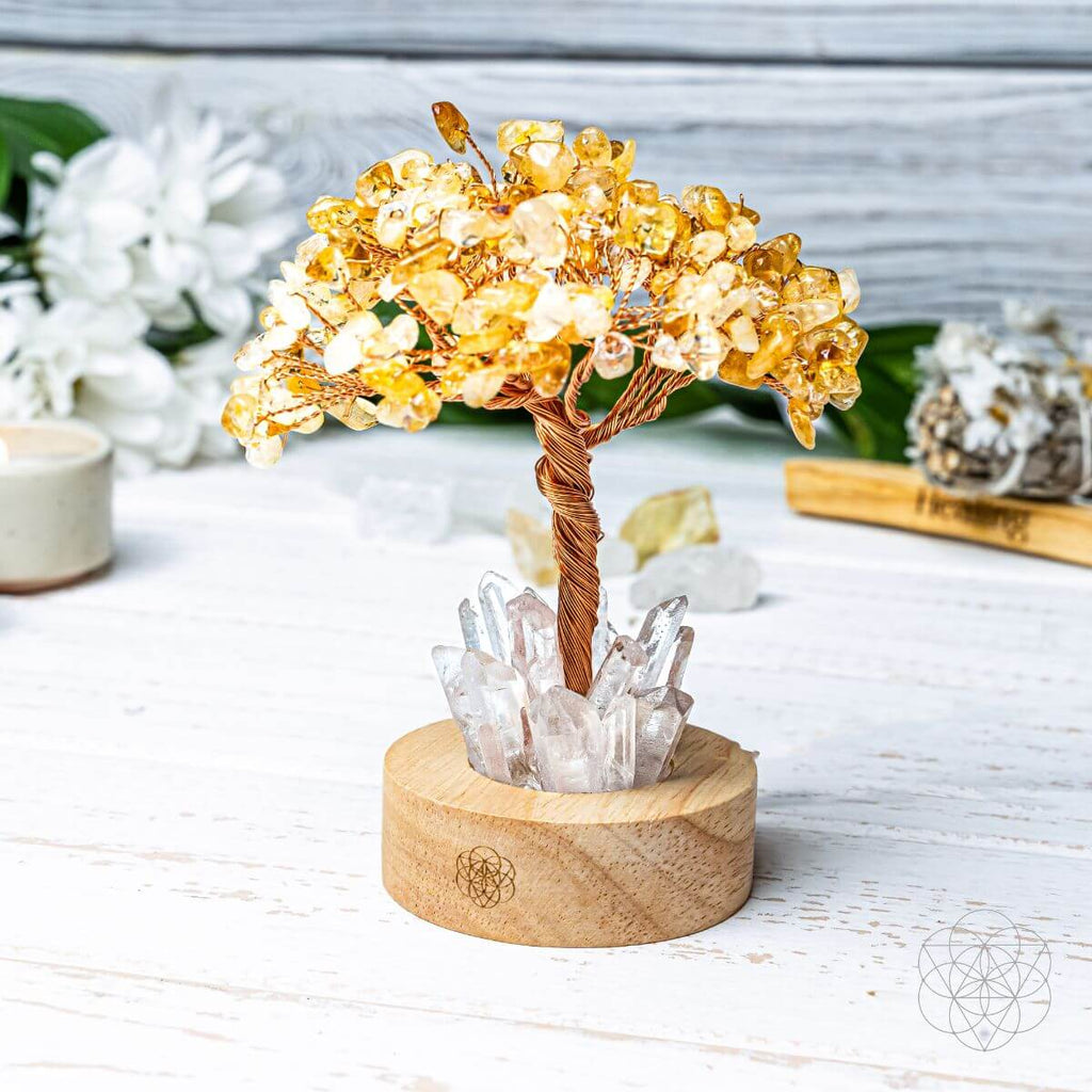 Golden Lamp of Wealth - Citrine Tree authentic crystals