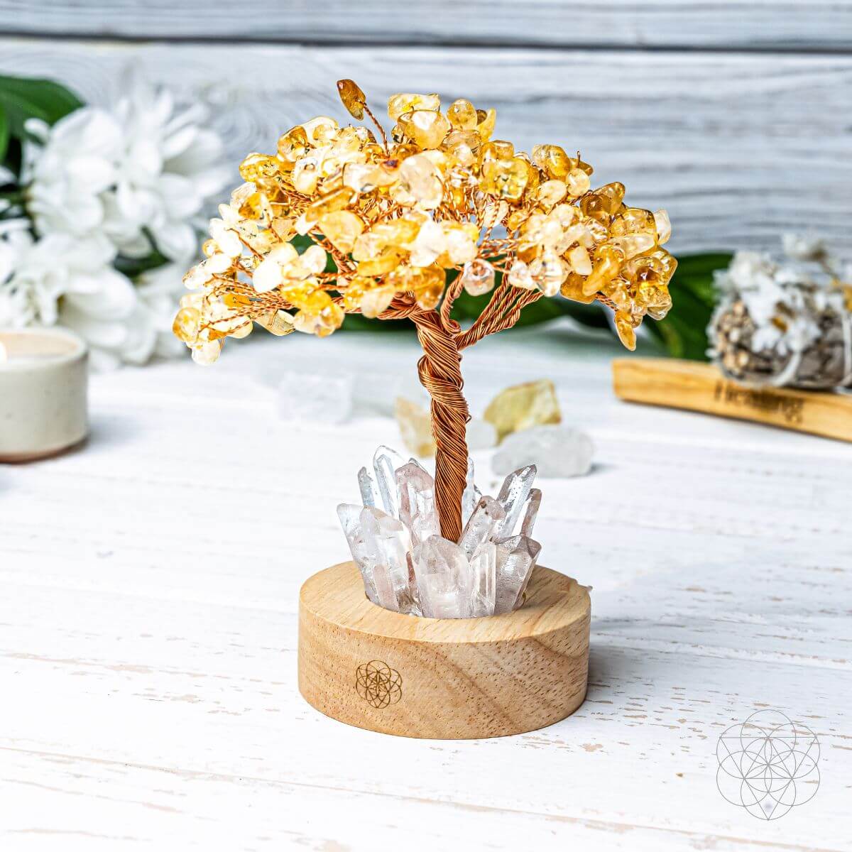 Golden Lamp of Wealth - Citrine Tree authentic crystals
