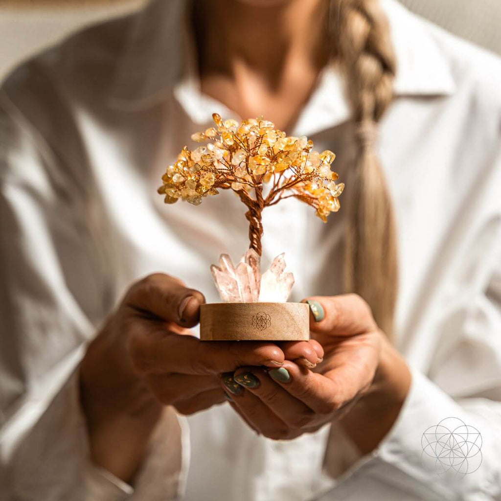 Golden Lamp of Wealth - Citrine Tree authentic crystals