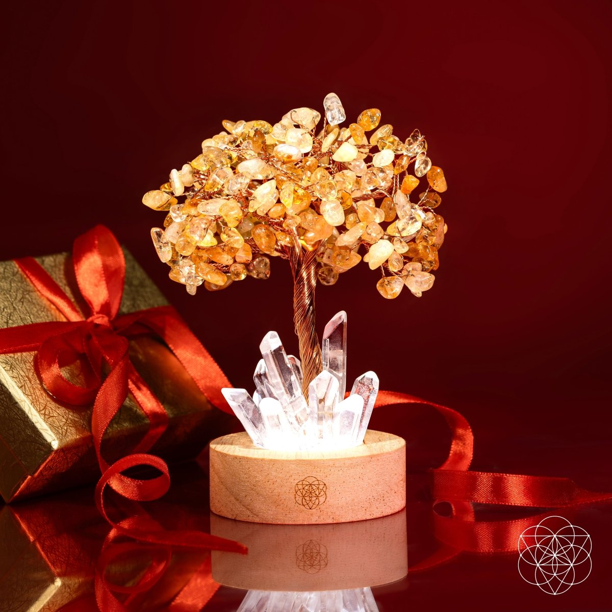 Golden Lamp of Wealth - Citrine Tree authentic crystals