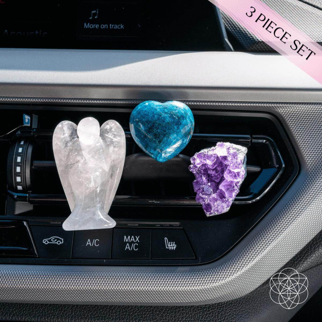 Guardian Angel Car Crystals of Protection- 3 piece set with Real genuine crystals