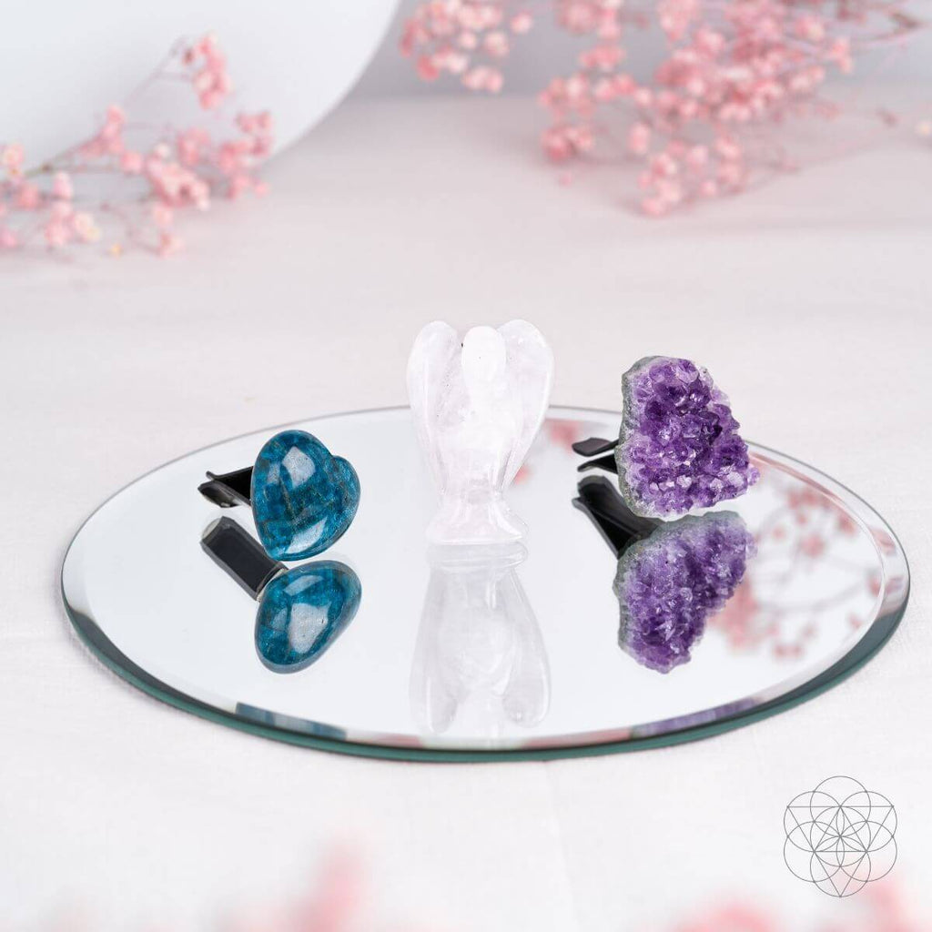Guardian Angel Car Crystals of Protection- 3 piece set with Real genuine crystals