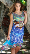 Blue Python Midi Dress from La Moda 17012 MD