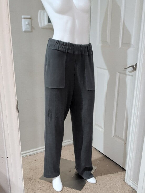Free People Beach Charcoal Knit Lounge Pants with Elastic Waist Women's Small