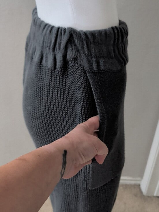 Free People Beach Charcoal Knit Lounge Pants with Elastic Waist Women's Small