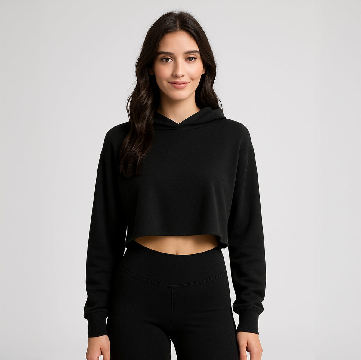 6036R - CLOSEOUT Women's Babyrib Cropped Hoodie