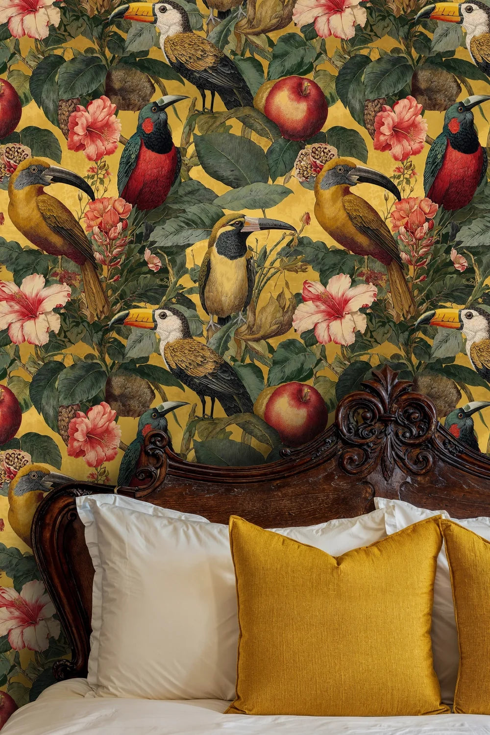 Tropical Toucans and Hibiscus Wallpaper