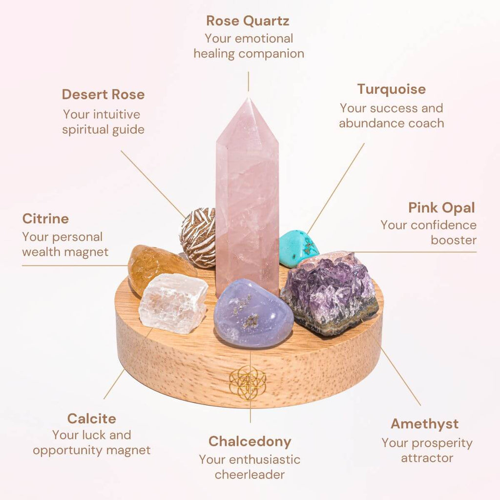 Wealth Goddess - The Divine Feminine Lamp- includes 8 stones