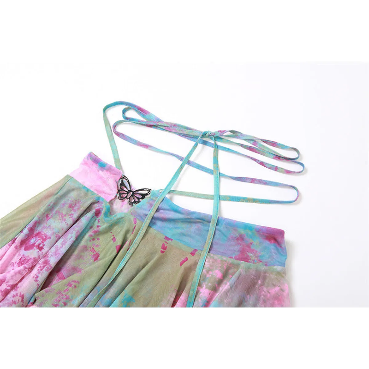 Tie-Dye Fairy Set – Butterfly Crop Top & Wrap Mini Skirt 3 color options