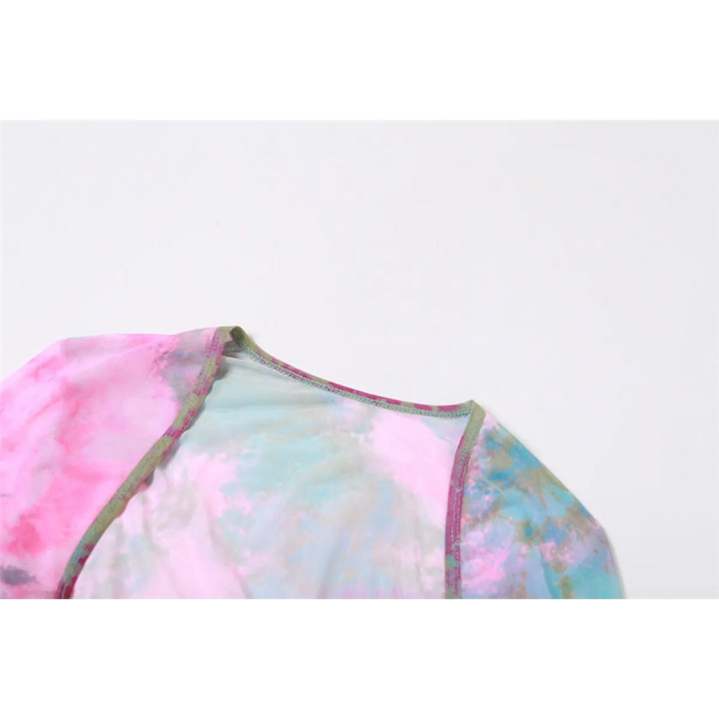 Tie-Dye Fairy Set – Butterfly Crop Top & Wrap Mini Skirt 3 color options