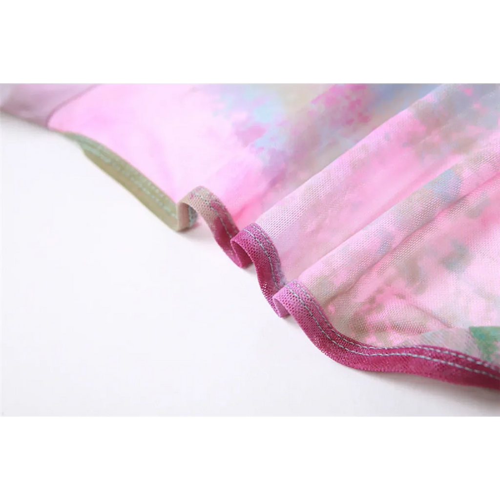 Tie-Dye Fairy Set – Butterfly Crop Top & Wrap Mini Skirt 3 color options